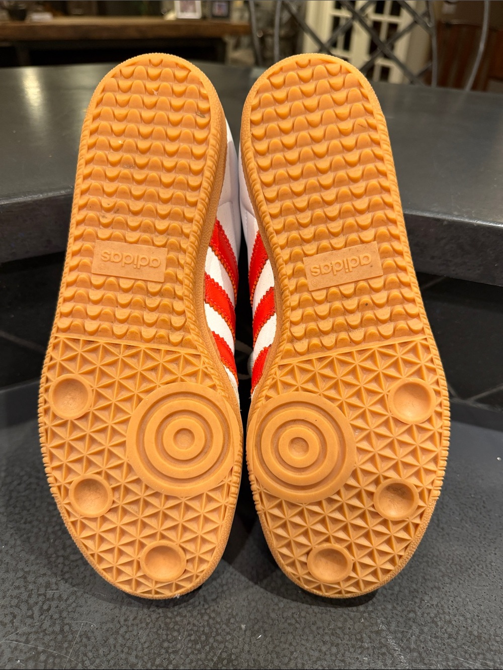 adidas White & Red Low-Top Samba Sneakers - Picture 2 of 4